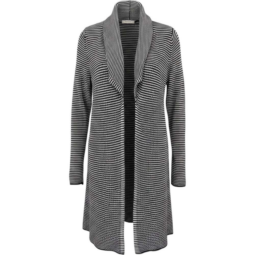 J.Jill Wearever Collection Open Front Knit Cardigan Duster Blue White Striped